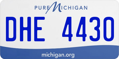 MI license plate DHE4430