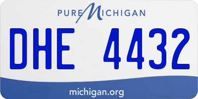 MI license plate DHE4432
