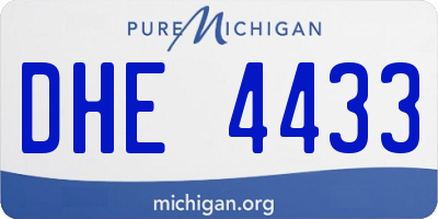 MI license plate DHE4433