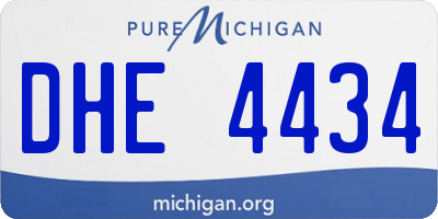 MI license plate DHE4434