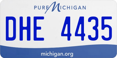 MI license plate DHE4435
