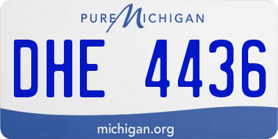 MI license plate DHE4436