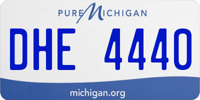 MI license plate DHE4440