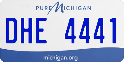 MI license plate DHE4441