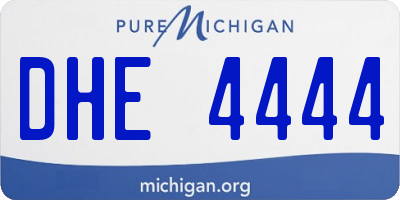 MI license plate DHE4444