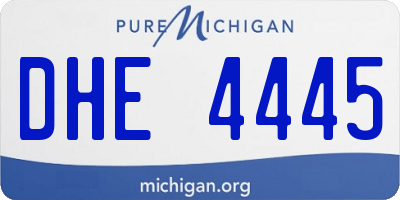 MI license plate DHE4445