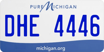 MI license plate DHE4446