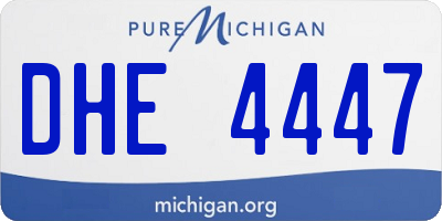 MI license plate DHE4447