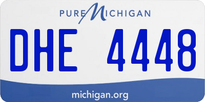 MI license plate DHE4448
