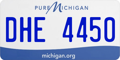MI license plate DHE4450