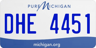 MI license plate DHE4451
