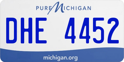 MI license plate DHE4452