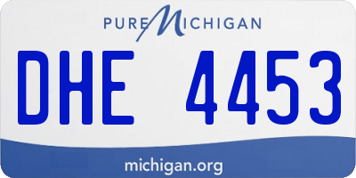 MI license plate DHE4453