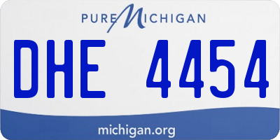MI license plate DHE4454