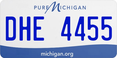 MI license plate DHE4455