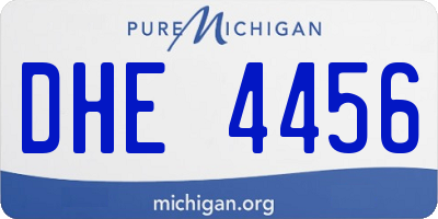 MI license plate DHE4456