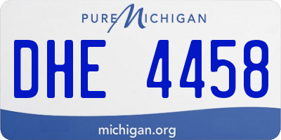 MI license plate DHE4458