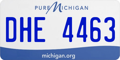 MI license plate DHE4463