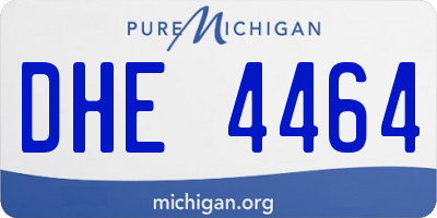 MI license plate DHE4464