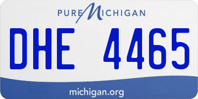 MI license plate DHE4465