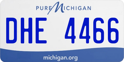 MI license plate DHE4466