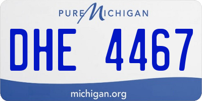 MI license plate DHE4467
