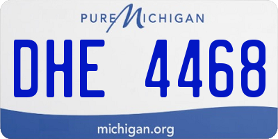 MI license plate DHE4468