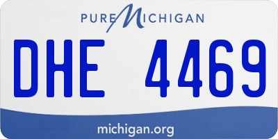 MI license plate DHE4469