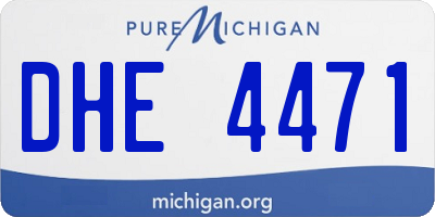 MI license plate DHE4471