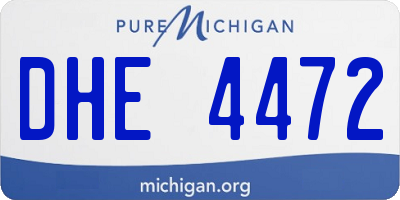 MI license plate DHE4472