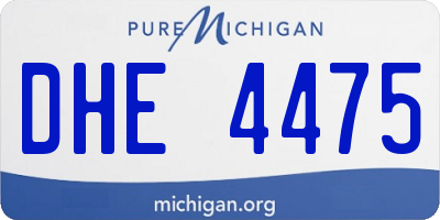 MI license plate DHE4475