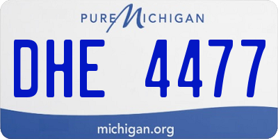 MI license plate DHE4477