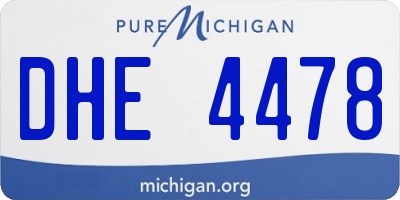 MI license plate DHE4478