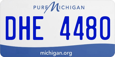 MI license plate DHE4480