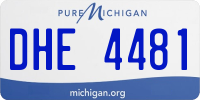 MI license plate DHE4481