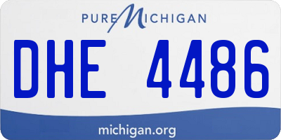 MI license plate DHE4486