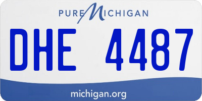 MI license plate DHE4487
