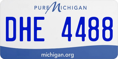 MI license plate DHE4488