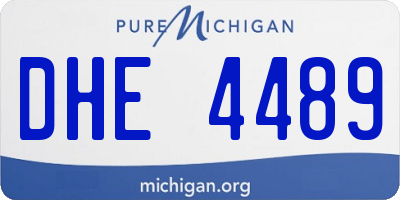 MI license plate DHE4489