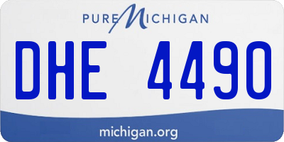 MI license plate DHE4490