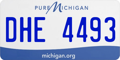 MI license plate DHE4493