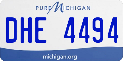 MI license plate DHE4494