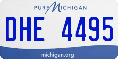 MI license plate DHE4495