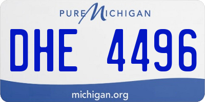 MI license plate DHE4496