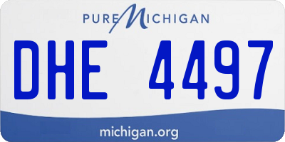 MI license plate DHE4497