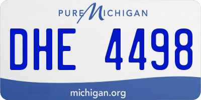 MI license plate DHE4498