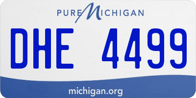 MI license plate DHE4499