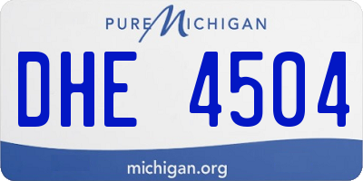 MI license plate DHE4504
