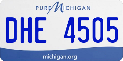 MI license plate DHE4505