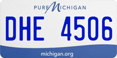 MI license plate DHE4506